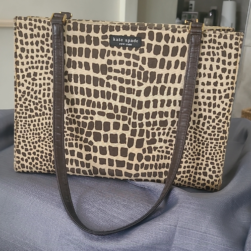 Kate Spade Croc-Embossed Tan and Brown Hard Body